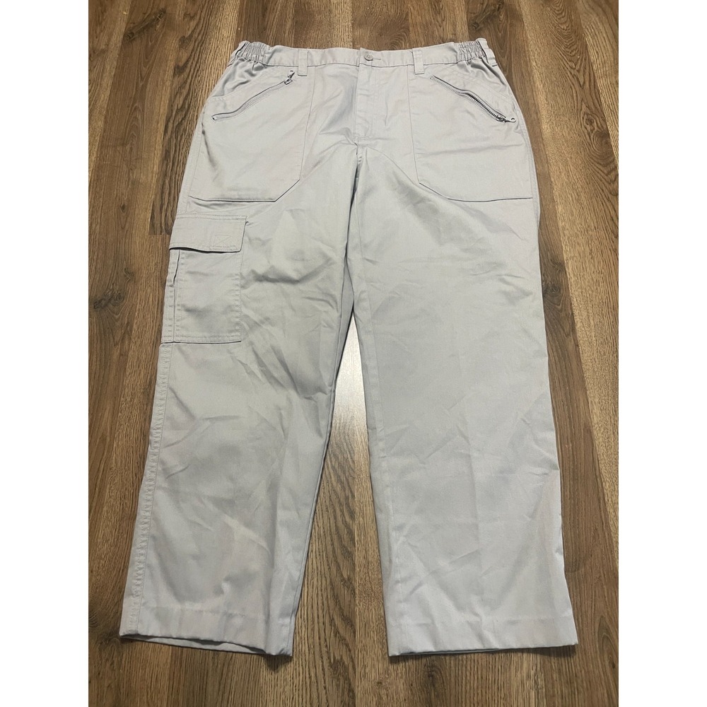 Cotton Traders Pants, Men's Size 36, Gray, Straight Leg, Side Pockets